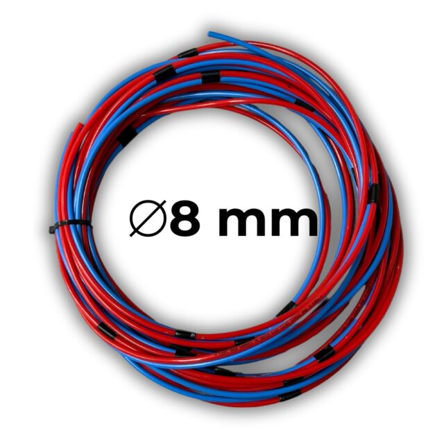 KIT DE MANGUERAS NEUMÁTICAS DUALES BICOLOR DE 20 METROS CON VÁLVULAS SELECTORAS DE GIRO PARA TURBINAS FX5PRO